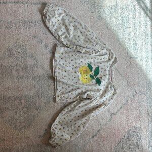 Lola + The Boys White Lemon Print Kids Top